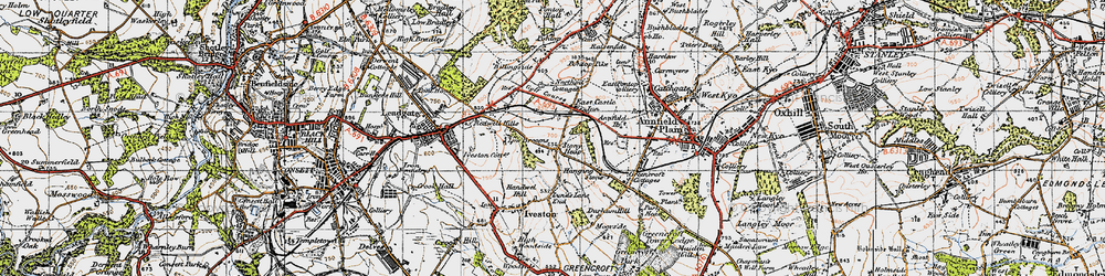 Old map of Stony Heap in 1947