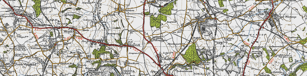 Old map of Stony Houghton in 1947