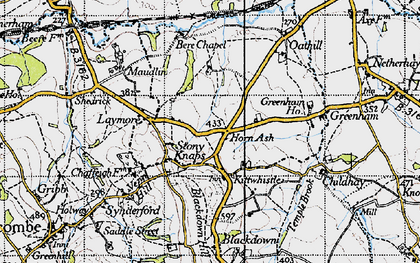 Old map of Stony Knaps in 1945