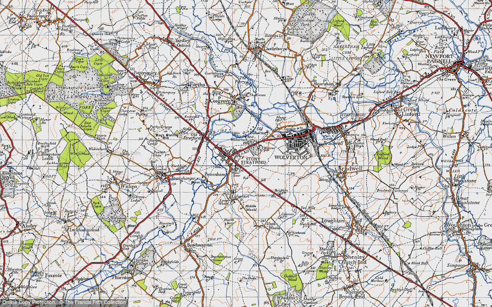 Old Map of Stony Stratford, 1946 in 1946