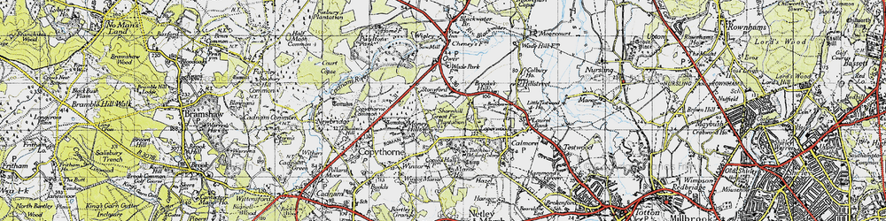 Old map of Brooke's Hill in 1945