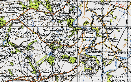 Old map of Woodfields in 1947