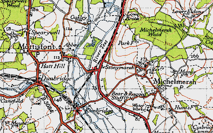 Old map of Stonymarsh in 1945