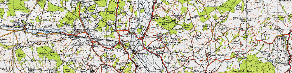 Old map of Stonymarsh in 1945