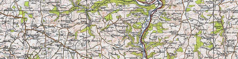 Old map of Stoodleigh in 1946