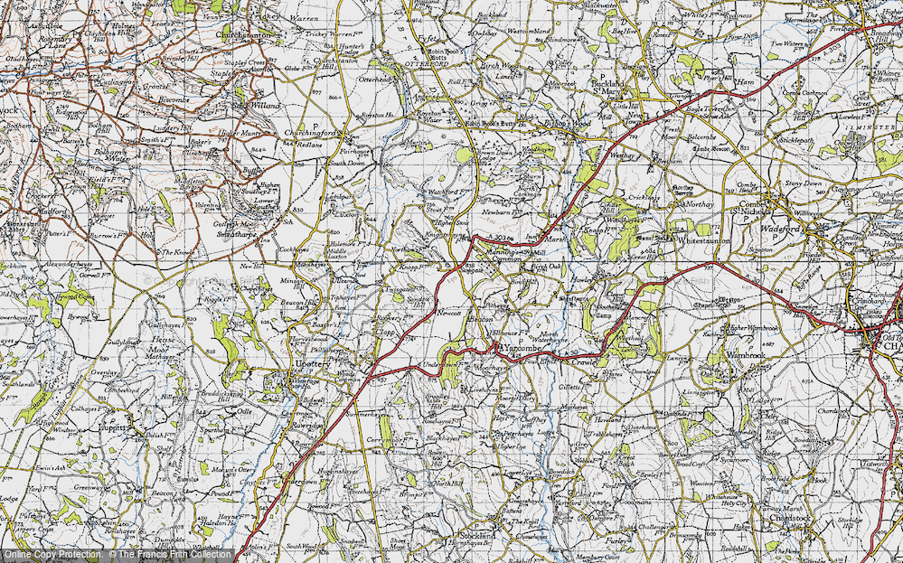 Old Map of Historic Map covering Birch Hill in 1946