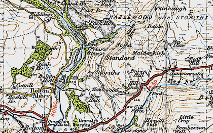 Old map of Storiths in 1947