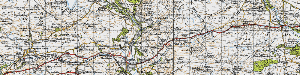 Old map of Storiths in 1947