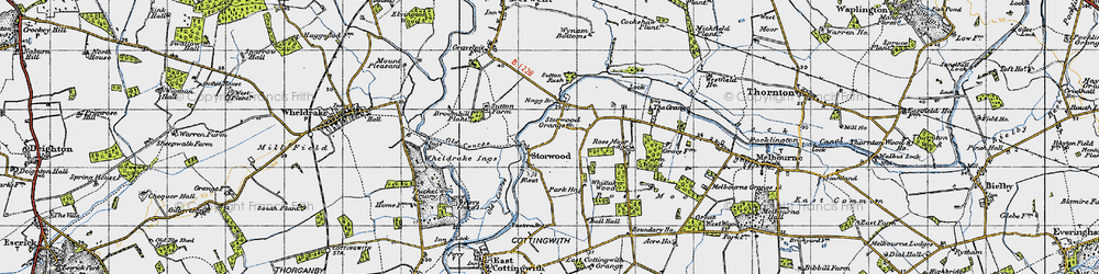 Old map of Storwood in 1947