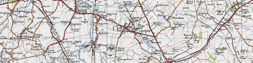 Old map of Stotfold in 1946