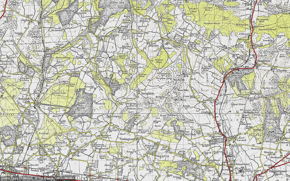 Old Map of Stoughton, 1945 in 1945