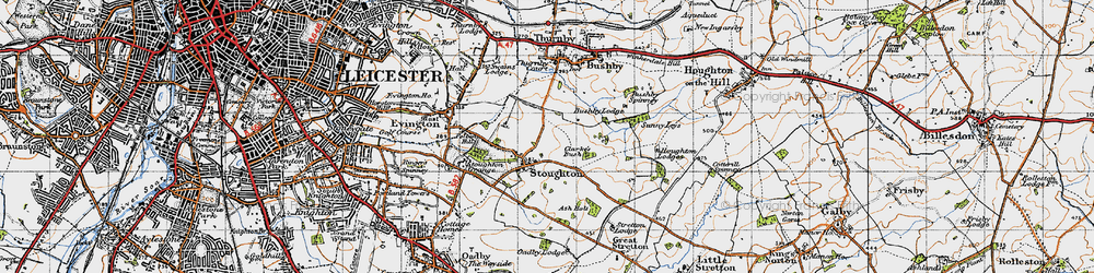 Old map of Stoughton in 1946