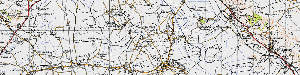 Old map of Stoughton Cross in 1946