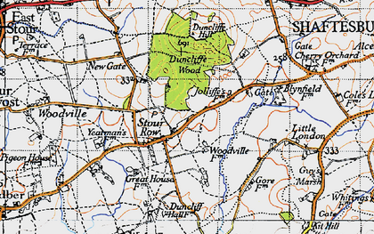 Old map of Stour Row in 1945