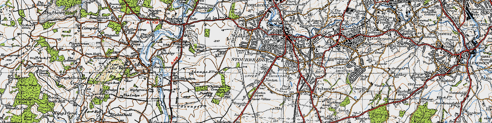 Old map of Stourbridge in 1947