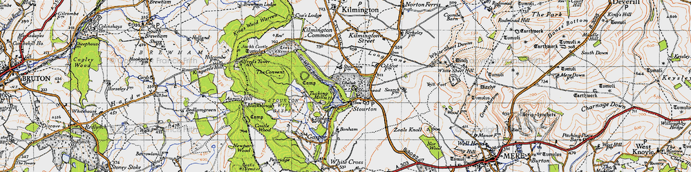 Old map of Bonham in 1946