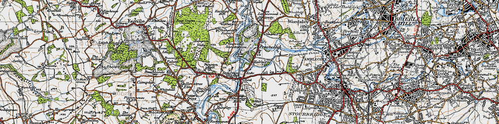 Old map of Stourton in 1947