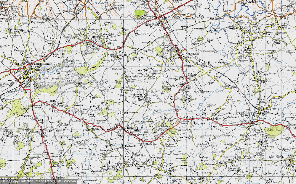 Old Map of Stourton Caundle, 1945 in 1945