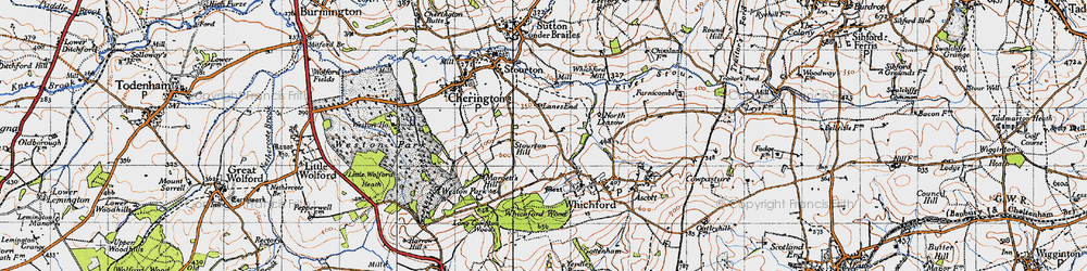 Old map of Stourton Hill in 1946