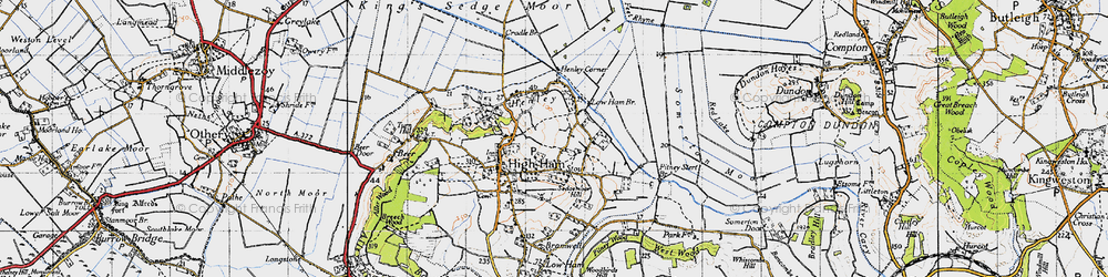 Old map of Broadacre in 1945