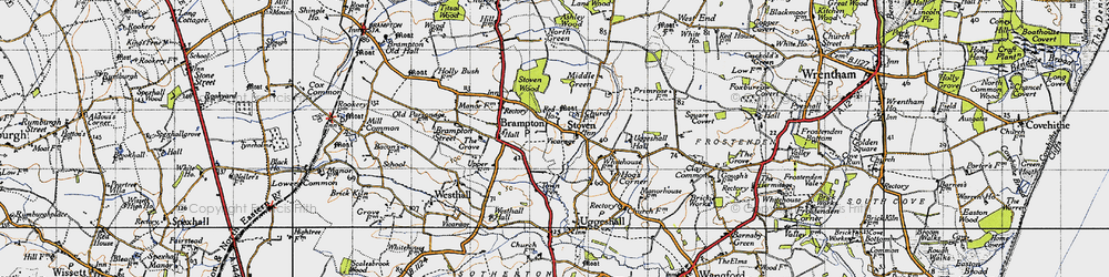 Old map of Stoven in 1946