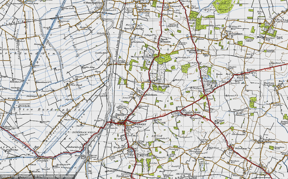 Old Map of Stow Bardolph, 1946 in 1946