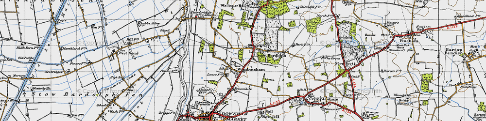 Old map of Stow Bardolph in 1946