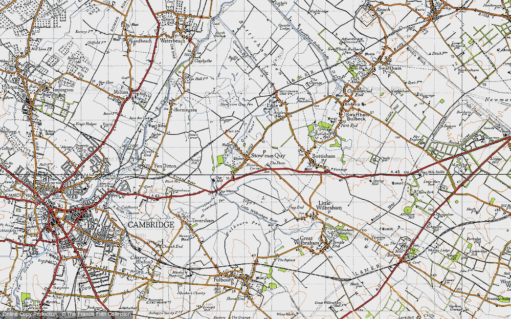 Old Map of Stow cum Quy, 1946 in 1946