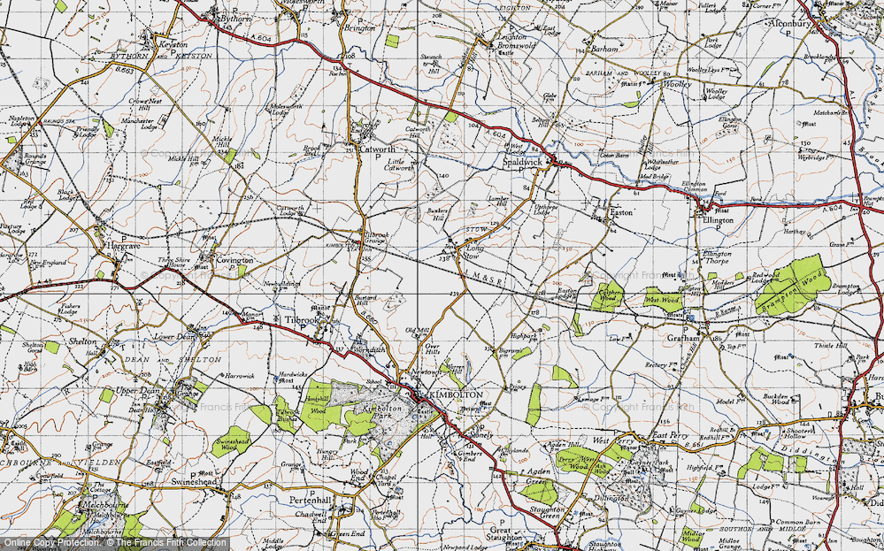 Old Map of Stow Longa, 1946 in 1946