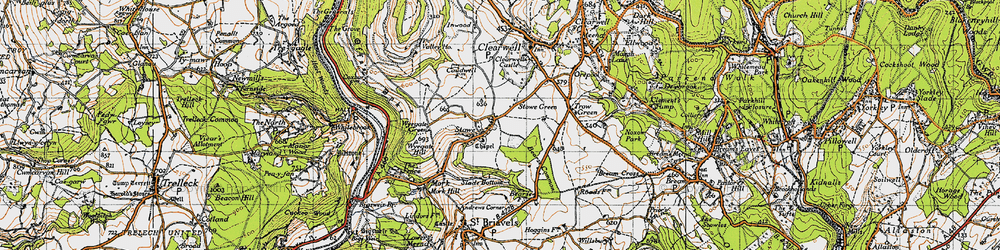 Old map of Stowe in 1946