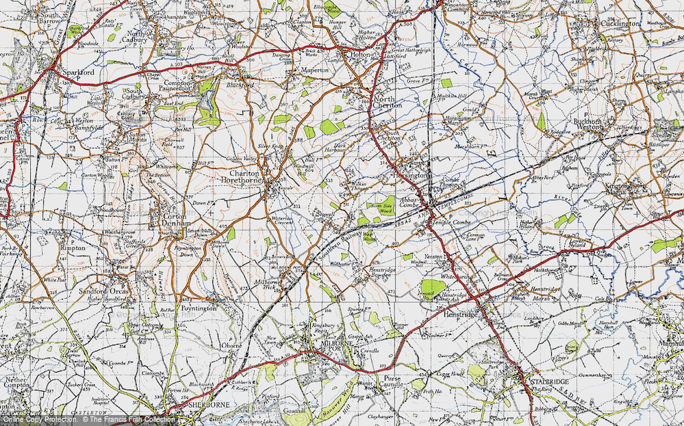 Old Map of Stowell, 1945 in 1945