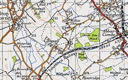 Old map of Stowell in 1945