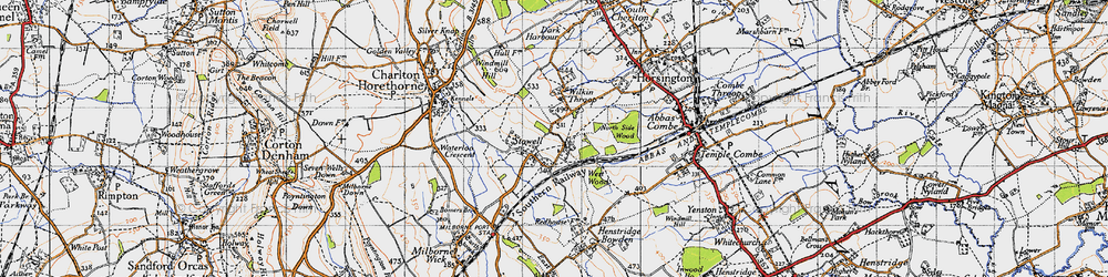 Old map of Stowell in 1945