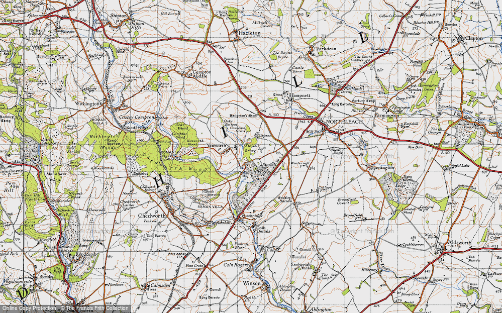 Old Map of Stowell, 1946 in 1946