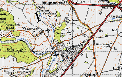 Old map of Stowell in 1946