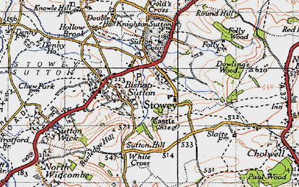 Old map of Stowey in 1946