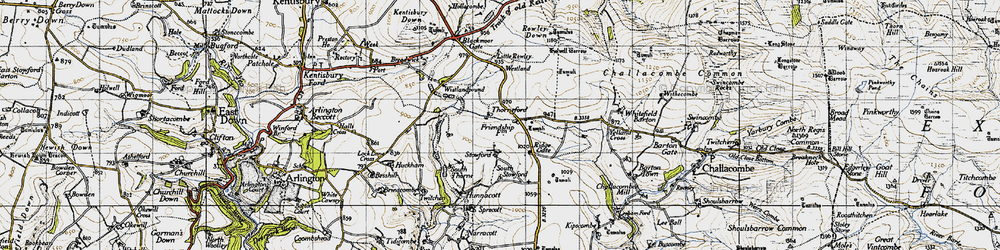 Old map of Stowford in 1946