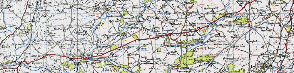 Old map of Wreys Barton in 1946