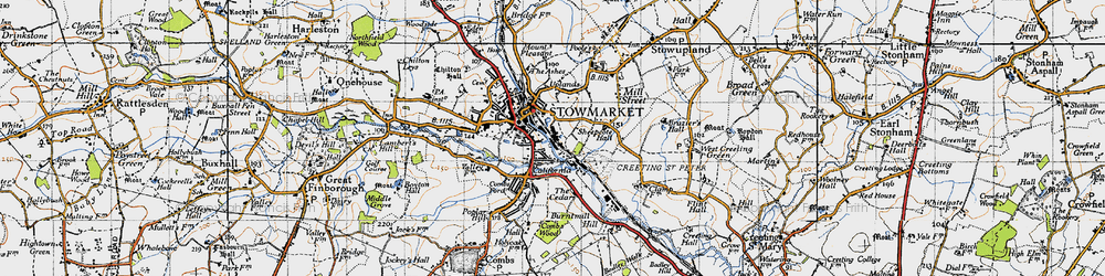 Old map of Stowmarket in 1946