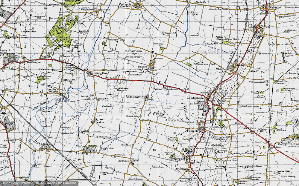 Old Map of Historic Map covering Leadenham Low Fields in 1946