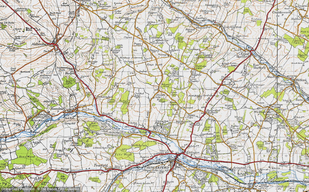 Old Map of Straight Soley, 1945 in 1945