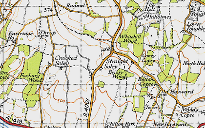 Old map of Straight Soley in 1945