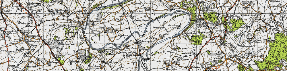 Old map of Strangford in 1947