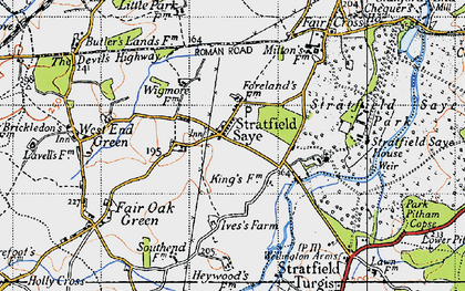 Old map of Stratfield Saye in 1945