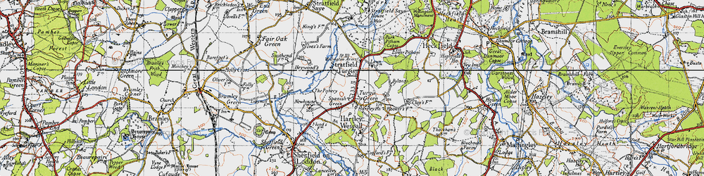 Old map of Stratfield Turgis in 1940