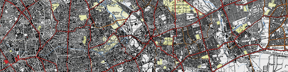 Old map of Stratford New Town in 1946