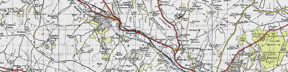Old map of Stratton in 1945
