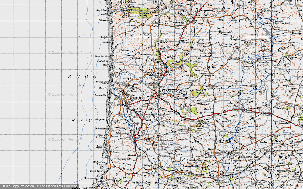 Old Map of Historic Map covering Diddies in 1946