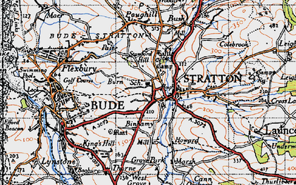 Old map of Stratton in 1946