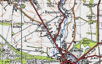 Old map of Stratton in 1947
